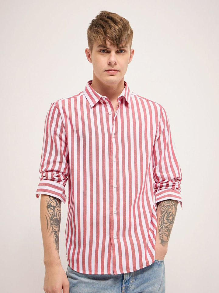 THE BEAR HOUSE Men Slim Fit Striped Casual Shirt