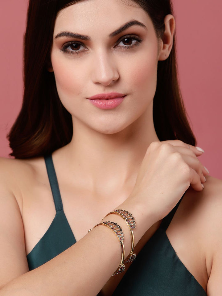 Set Anouk 2 Gelang Bertampal Batu Bersalut Emas