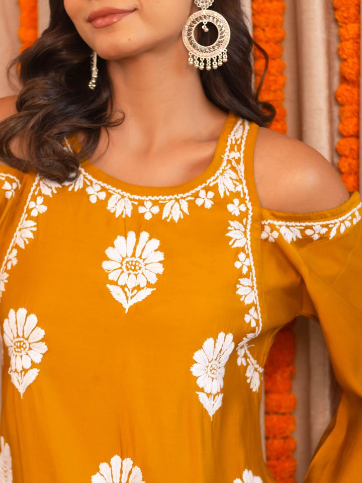 House of Kari Women Chikankari Muslin Kurta