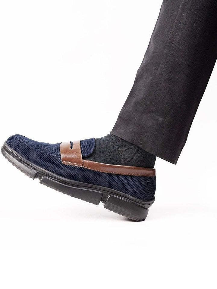 MONKSTORY Gravity Lift Supreme Comfort Mesh Slip-On Sneakers - Navy & Brown