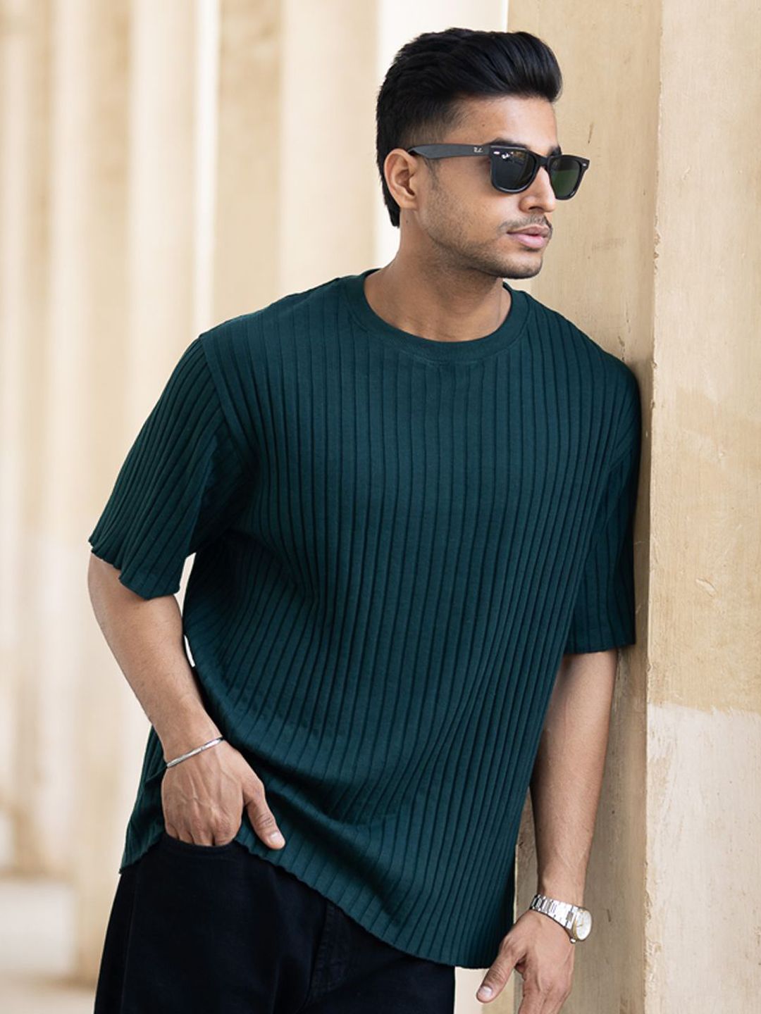 Powerlook Men Drop-Shoulder Sleeves Oversized T-shirt