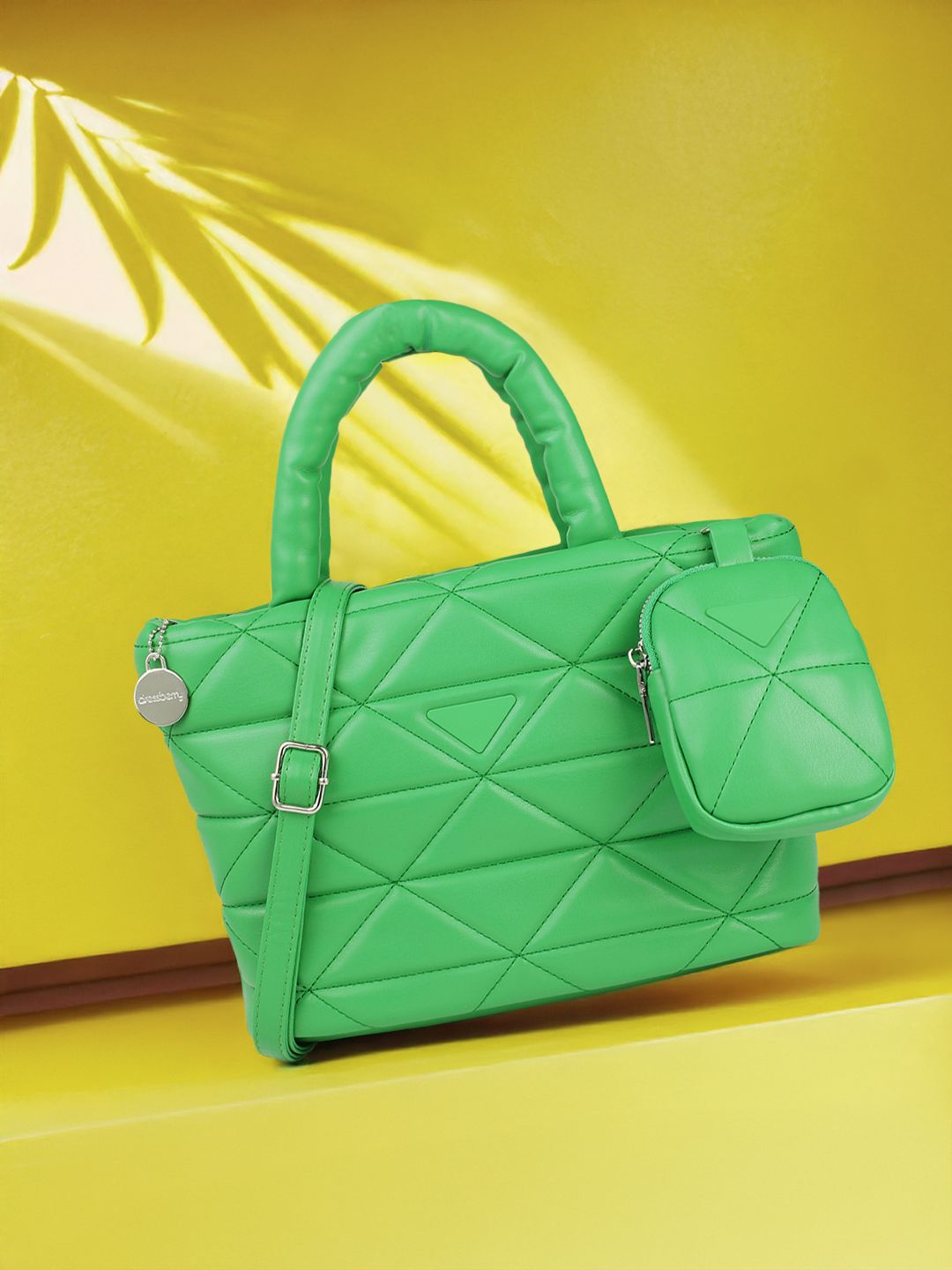DressBerry Structured Quilted Handheld Bag with Pouch