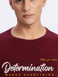 ADRO Typography Printed Round Neck Cotton T-shirt