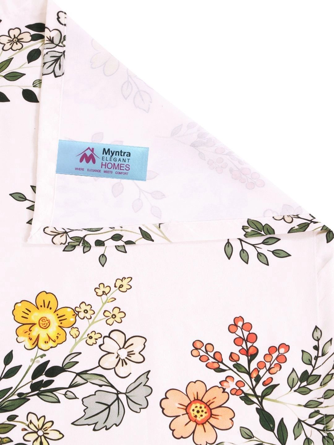 Myntra Elegant Homes White & Blue Floral 400 TC Cadar Katil King dengan 2 Sarung Bantal