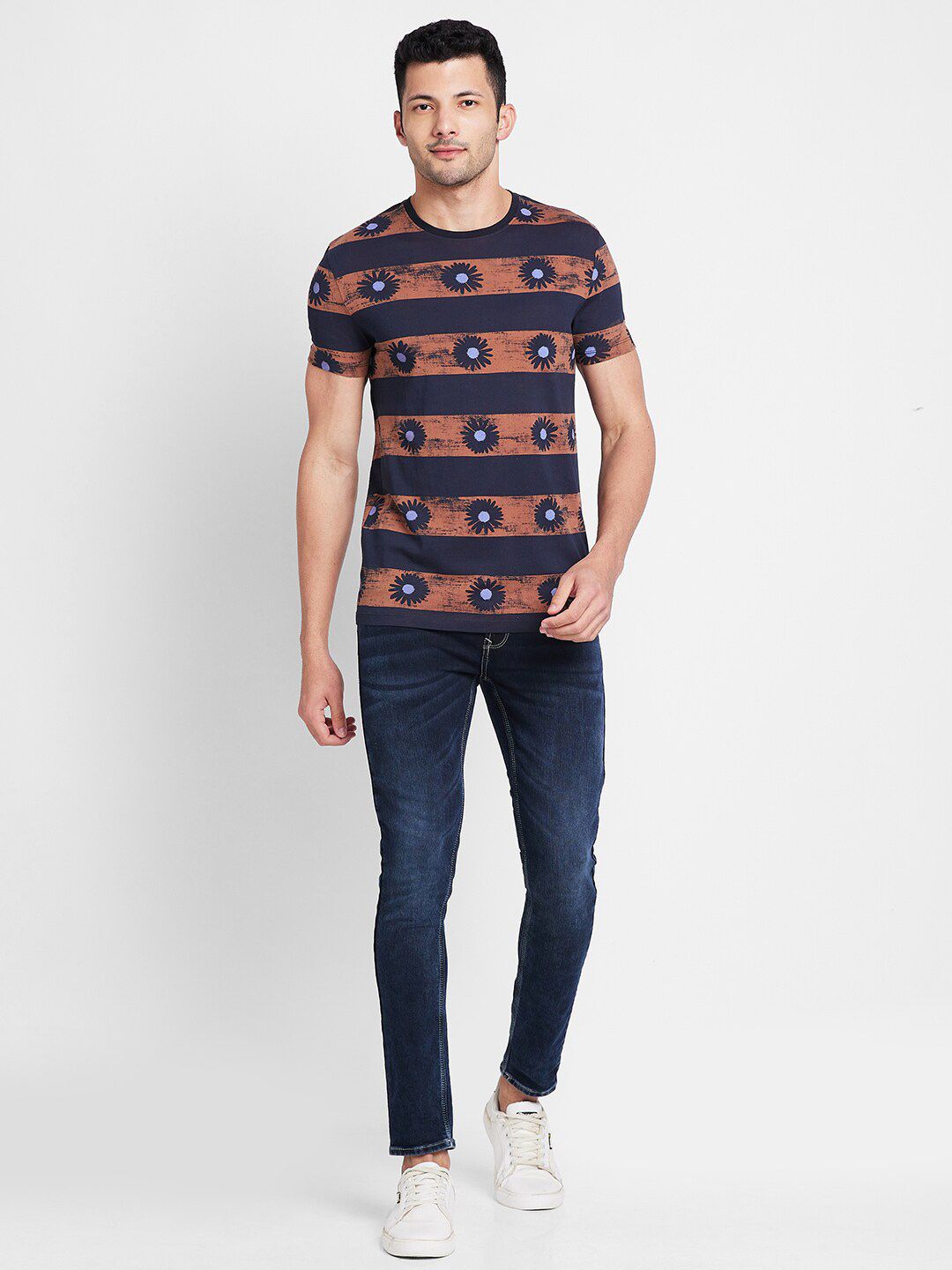Being Human Striped Round Neck T-shirt
