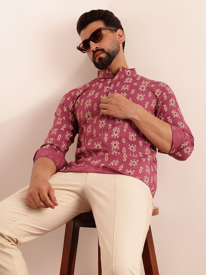 Anouk Lelaki Paisley Printed Cotton Short Kurta