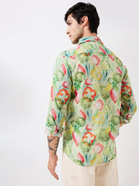 SPYKAR Men Spread Collar Floral Printed Cotton Casual Shirt