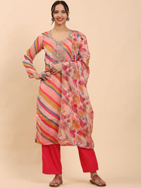 Mamicha Women Printed Thread Work Kurta