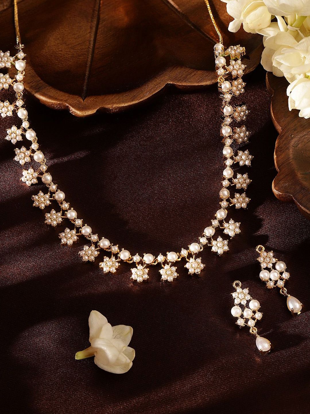 Priyaasi Gold Plated Pearls Beaded Jewellery Set