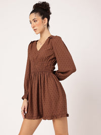 DressBerry Muted Melodies Dobby Weave Smocked A-Line Dress