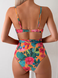 DressBerry Floral Printed Shoulder Straps Swim Set