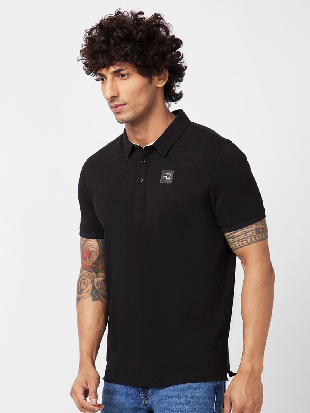 SPYKAR Polo Collar Slim Fit Cotton T-Shirt