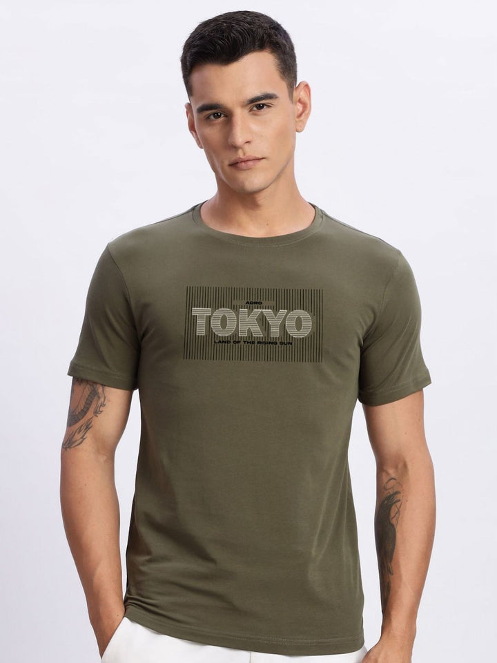 ADRO Men Typography Printed Round Neck Cotton T-shirt