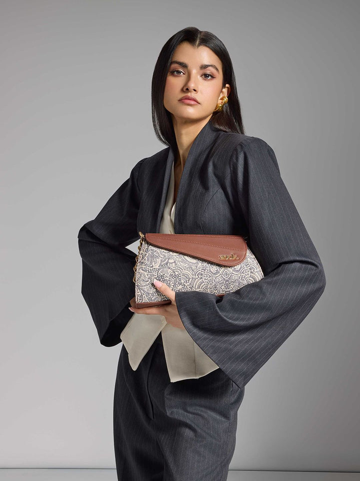 ZOUK Floral Printed Structured Sling Bag