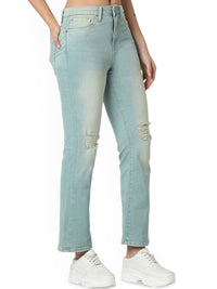 SPYKAR Women High-Rise Mildly Distressed Light Fade Jeans