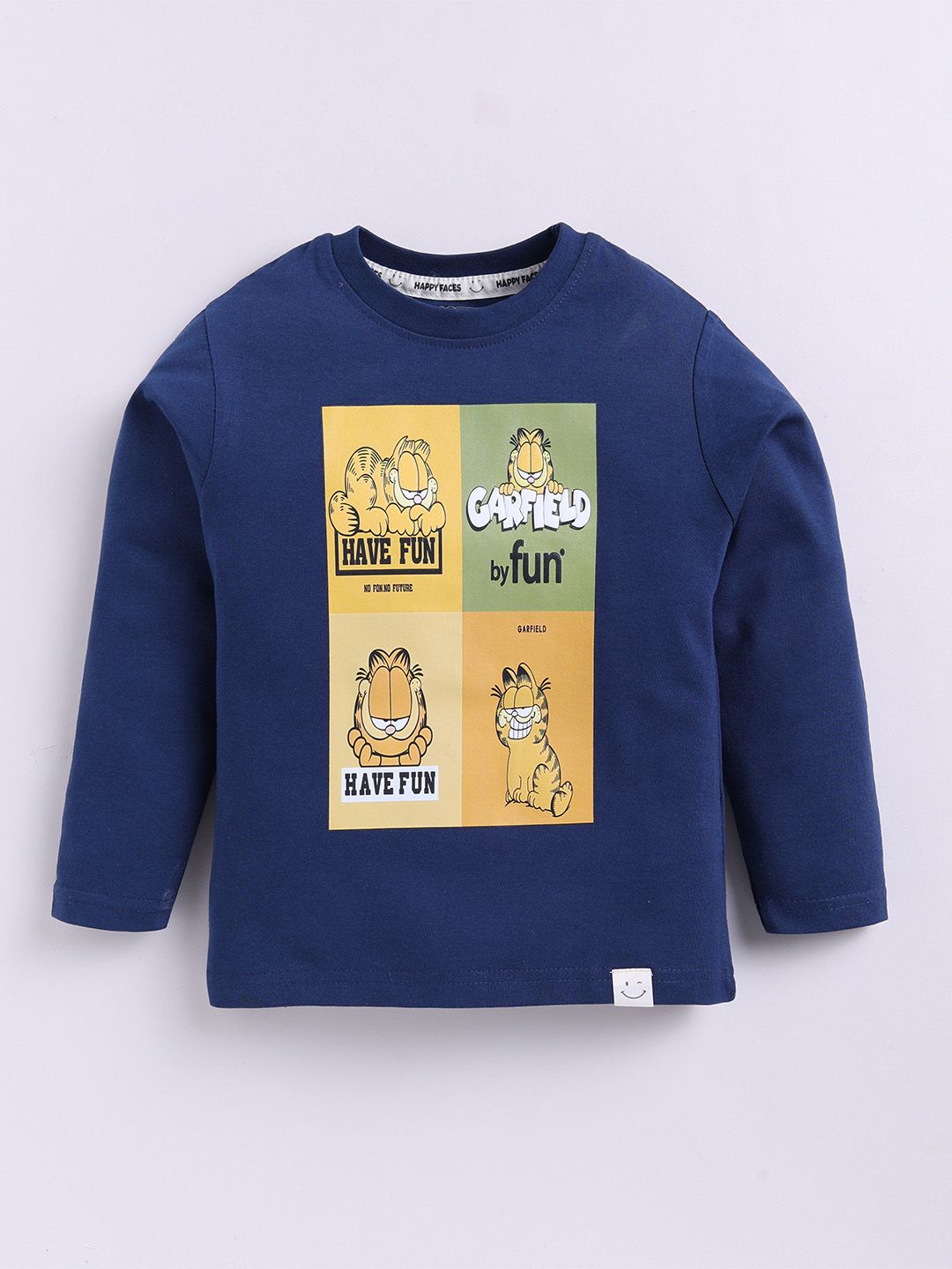 Happy Faces Boys Garfield Printed Pure Cotton T-shirt