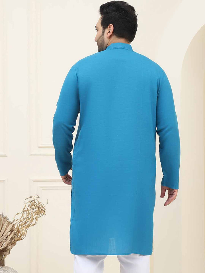 SOJANYA PLUS Mandarin Collar Regular Cotton Straight Kurta