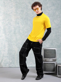 The Indian Garage Co Yellow Round Neck Short Sleeves Regular T-shirt