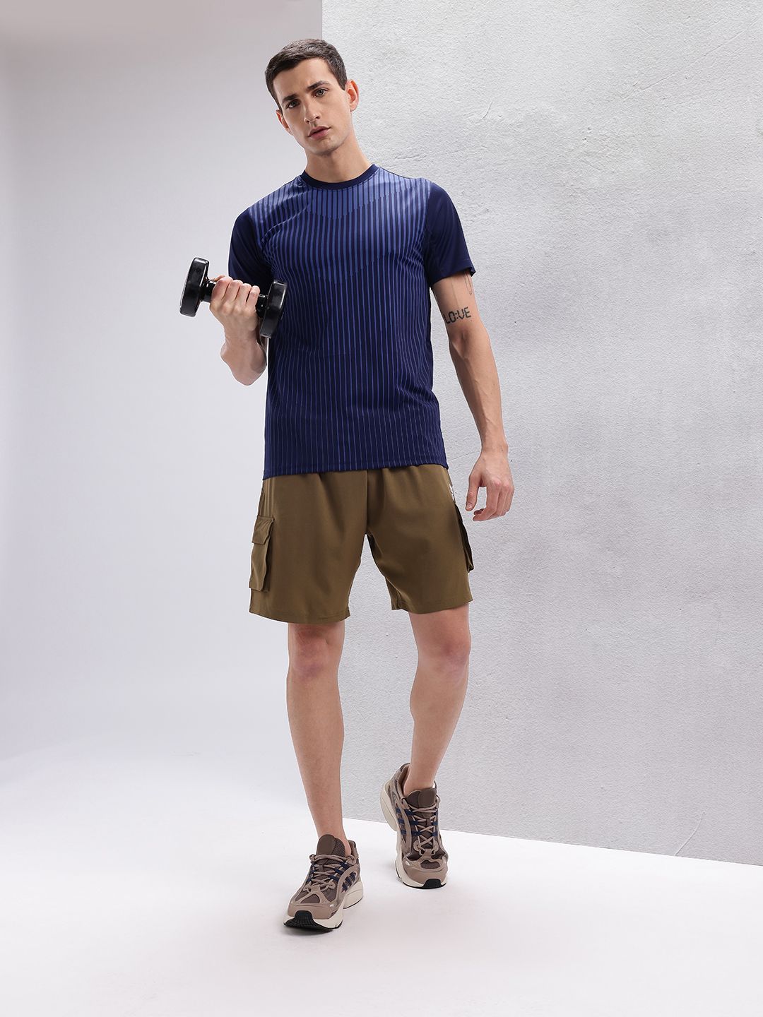 HRX by Hrithik Roshan Men Brand Logo Print Cargo-Style Training Shorts