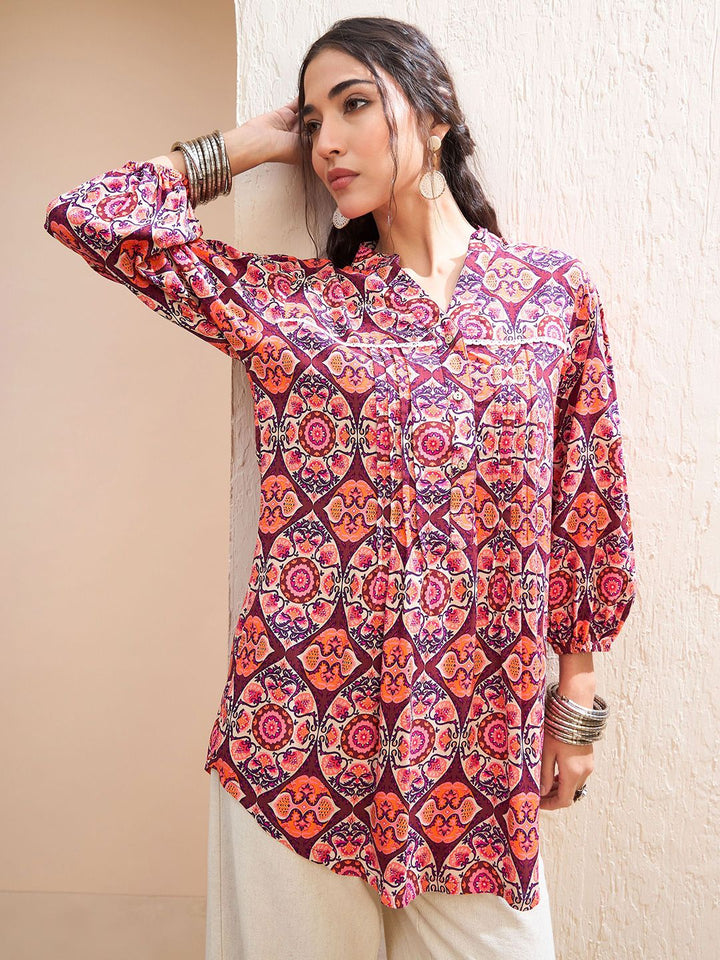 Shae by SASSAFRAS Floral Printed Pleated Kurti