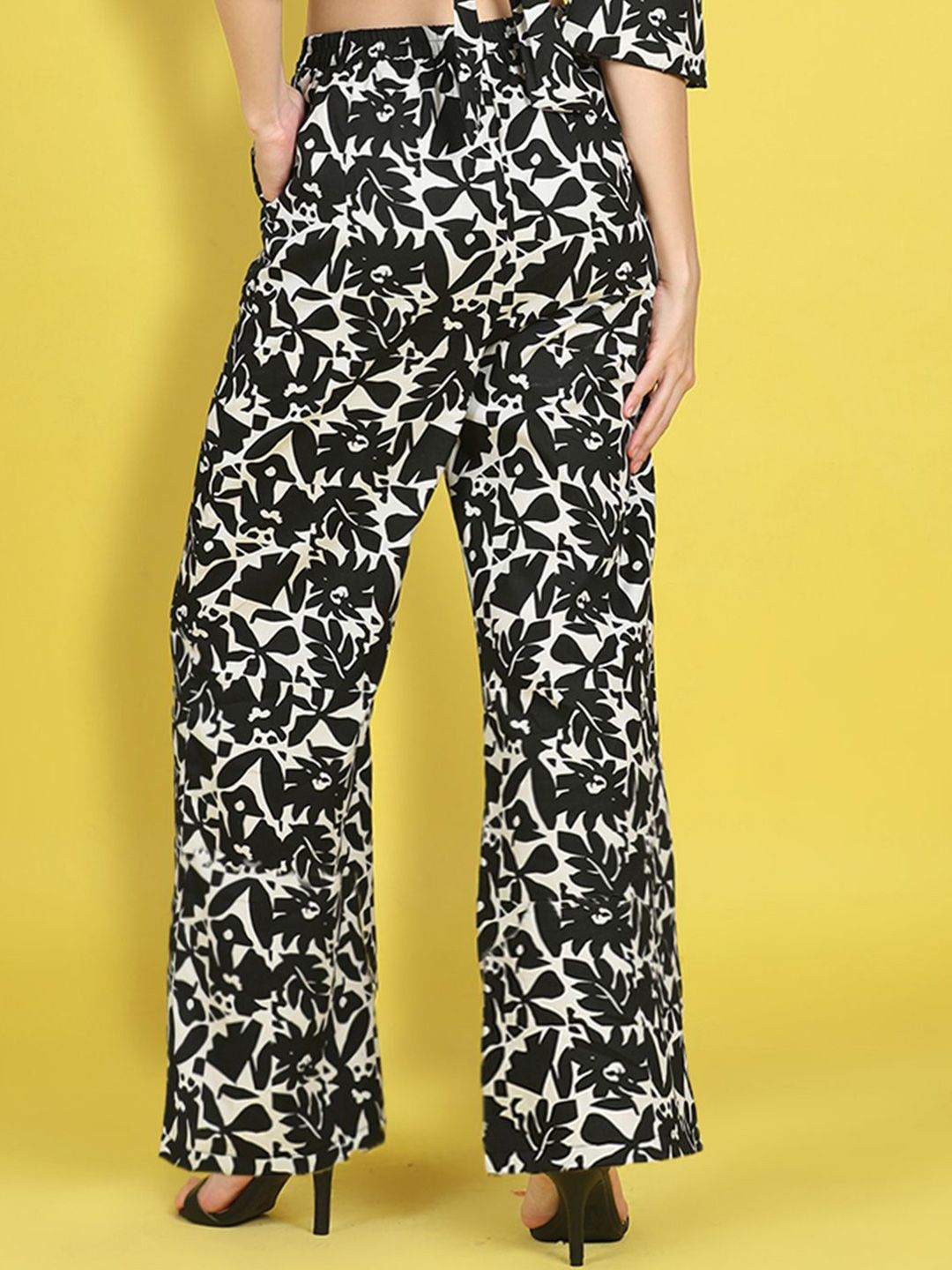 Cutiekins Girls Floral Printed Knitted Palazzos