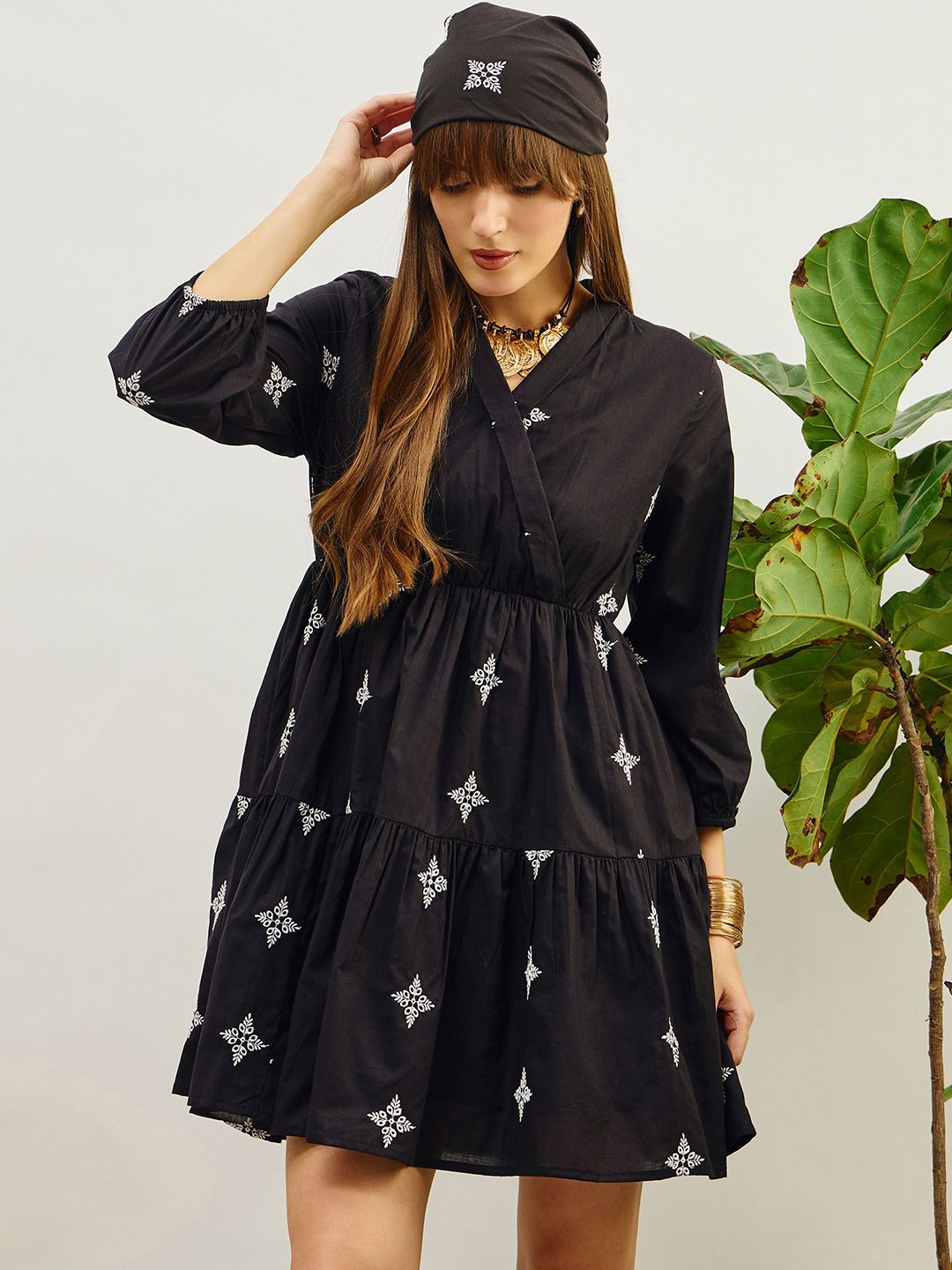 Pink Paprika by SASSAFRAS Floral Printed Fit & Flare Dress