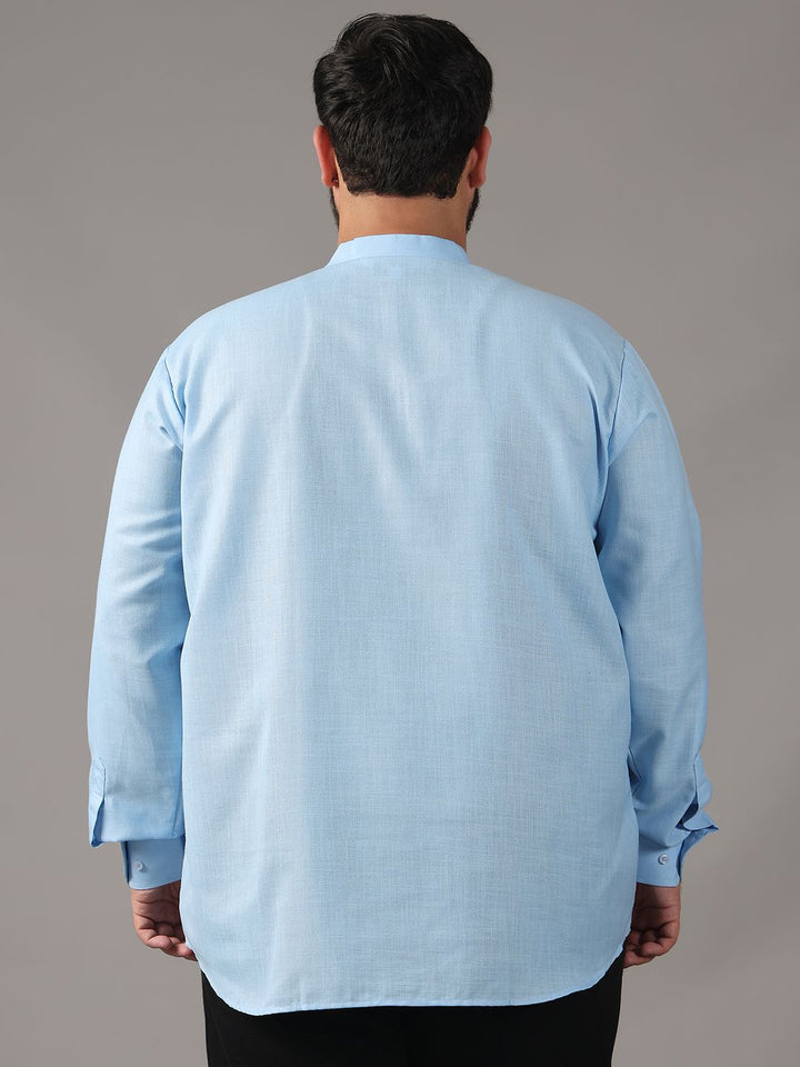 SOJANYA PLUS Size Band Collar Cotton Straight Kurta