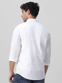 Urbano Fashion Men Spread Collar Solid Cotton Casual Shirt