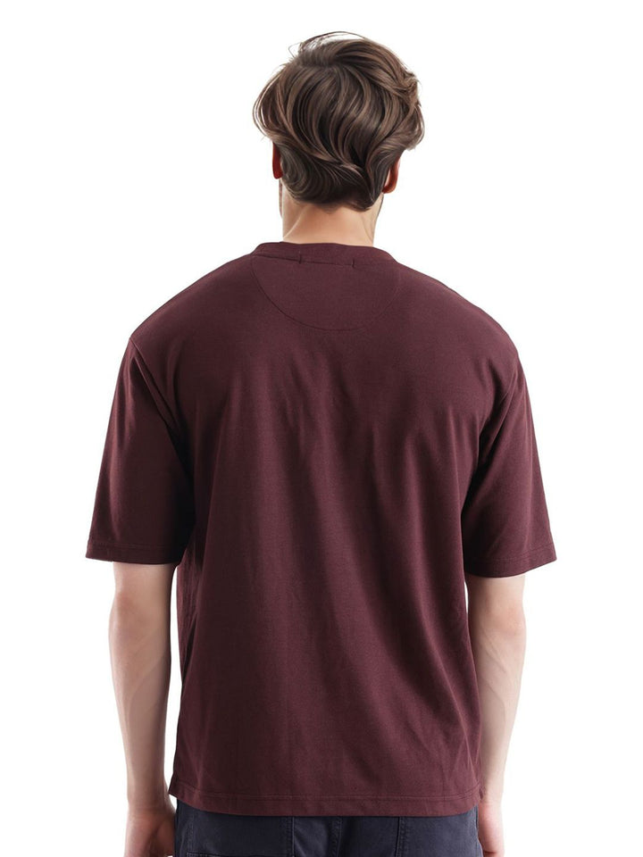 RARE RABBIT Men Graphic Printed Round Neck Cotton Oversized T-shirt