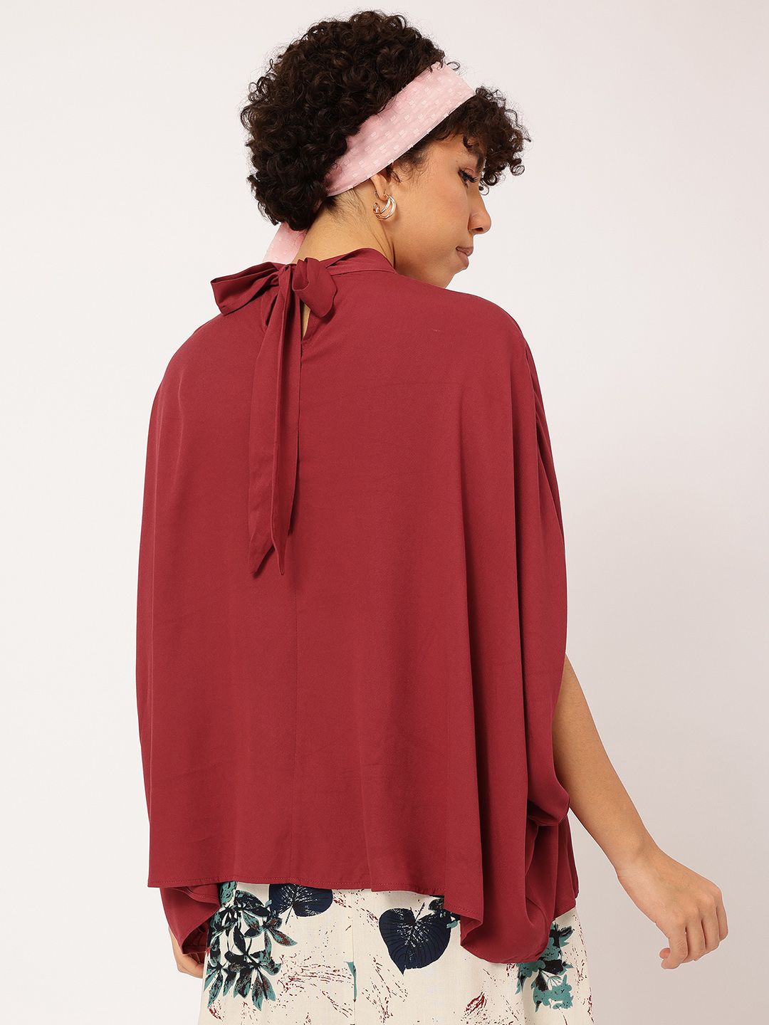 DressBerry Cuddly Couture Tie-Up Detail Cape Top