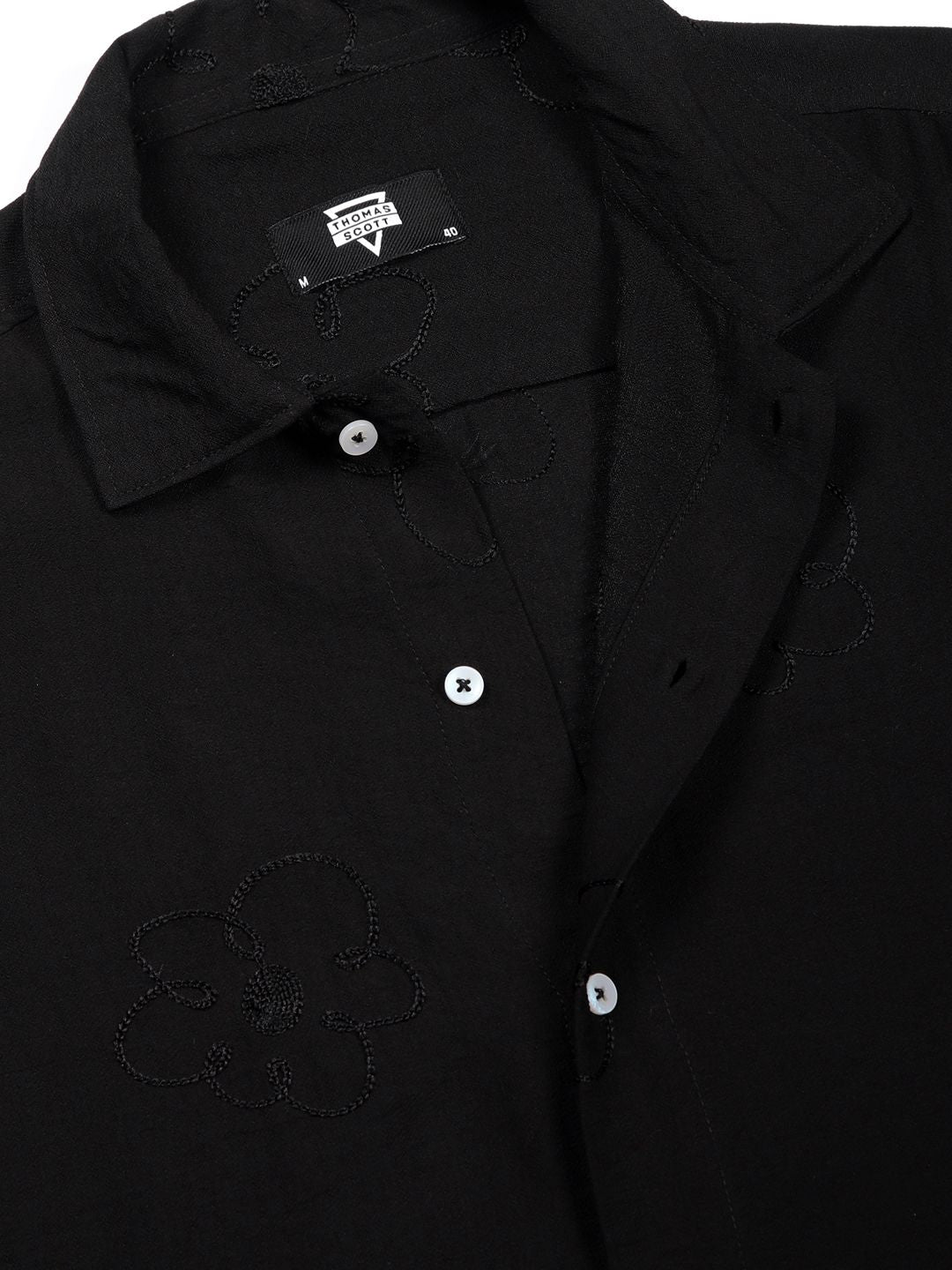 Thomas Scott Men Embroidered Regular Fit Casual Shirt
