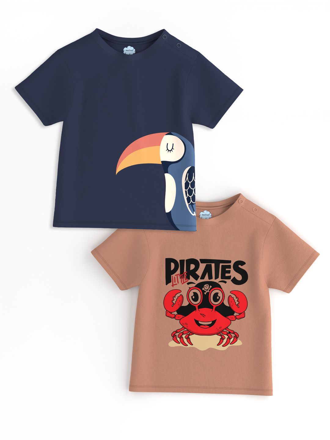 Nauti Nati Beyond The Beach Boys Pack of 2 Graphic Printed Single Jersey Cotton T-Shirts