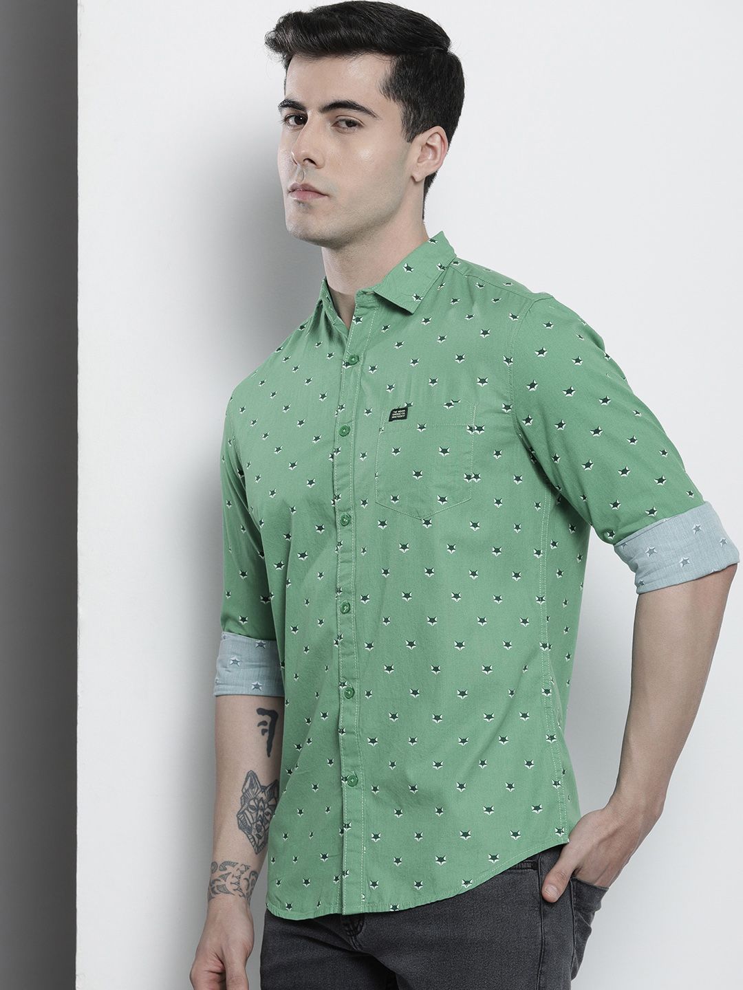 The Indian Garage Co Men Printed Cotton Casual Shirt