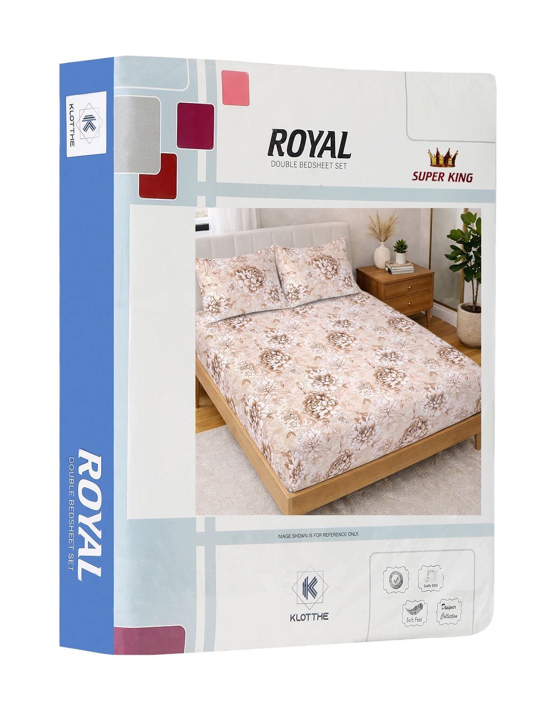 KLOTTHE Beige Floral 300 TC Cadar Super King Halus
