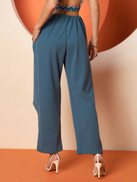 Antheaa Women Solid Smart Straight Fit stretchable Trousers
