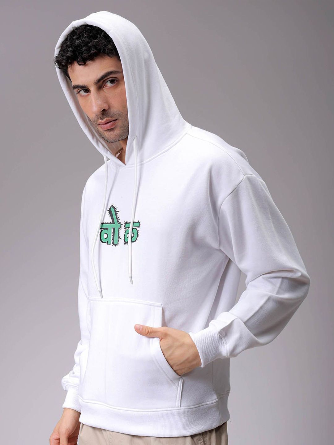 The Indian Garage Co Men Printed Hooded Sweatshirt