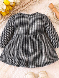 YK Girls Self Design Bow Detail Fit & Flare Dress