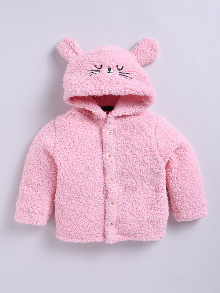 Moms Love Infant Girls Sherpa Finish Pure Cotton Hooded Tailored Jacket
