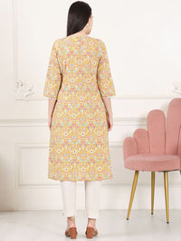 W Women Floral Printed Flared Sleeves Sequinned Kurta
