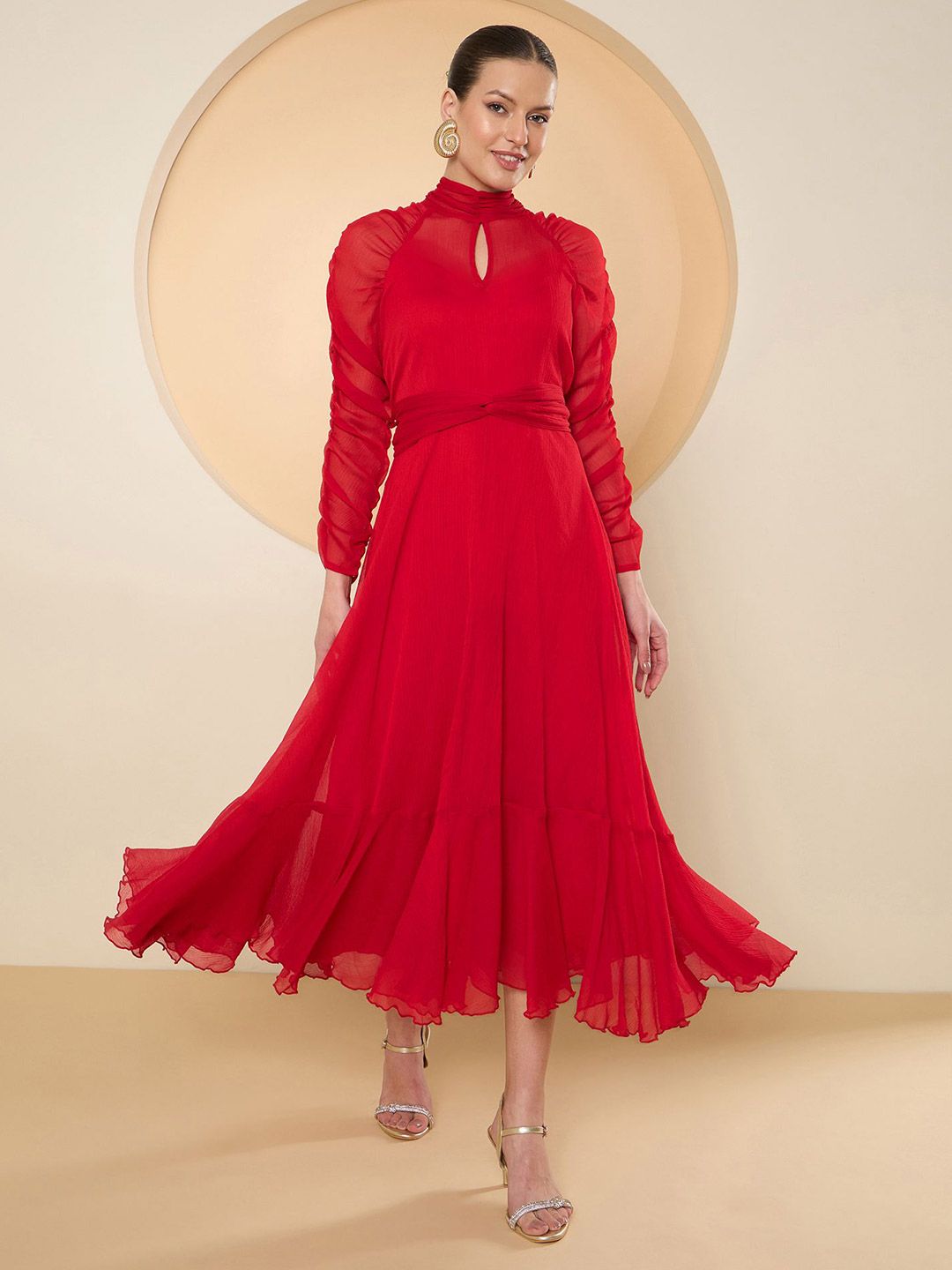 Antheaa Chiffon Maxi Dress