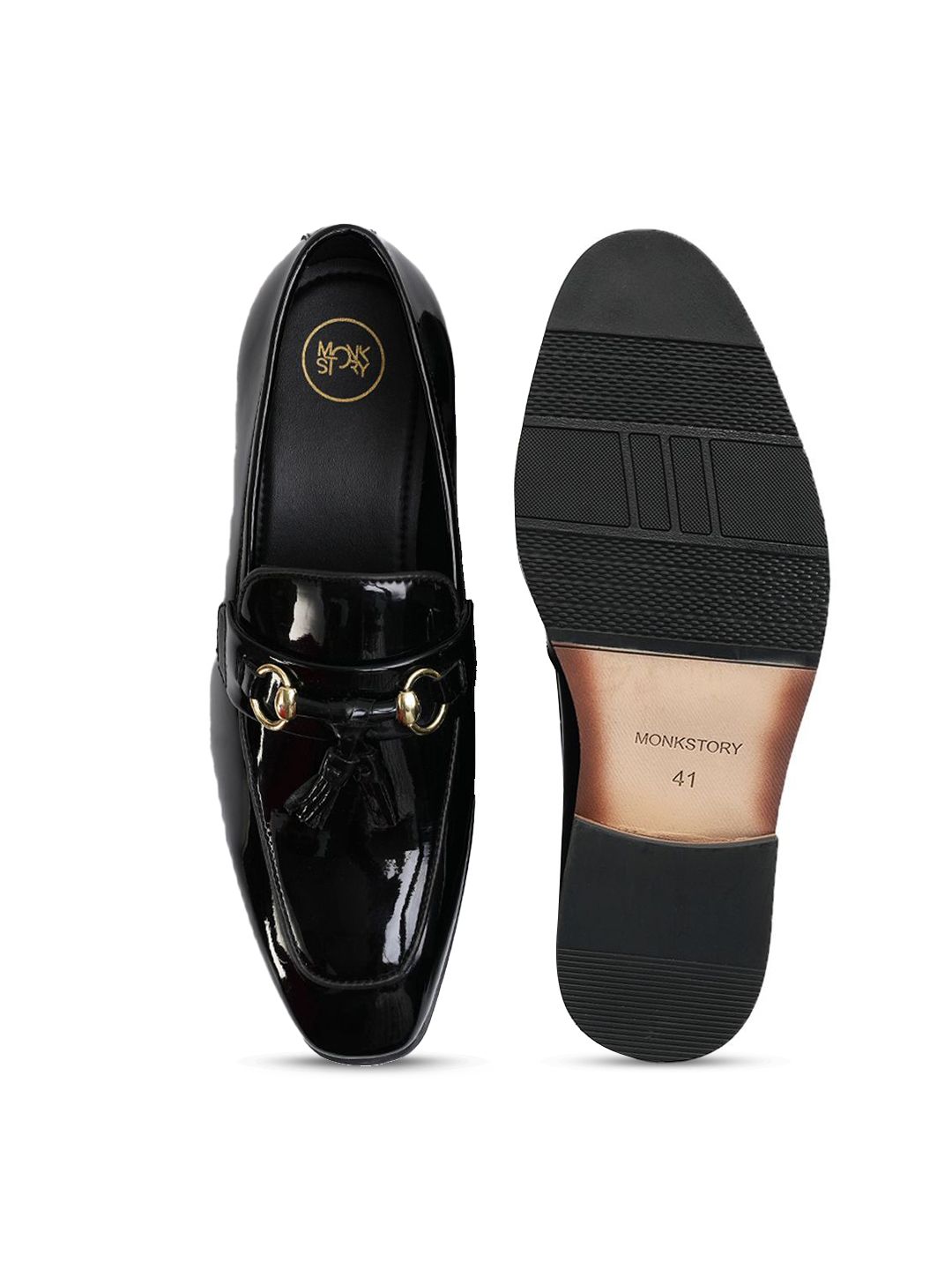 Kasut Slip On Bertumit Blok Hitam Lelaki MONKSTORY