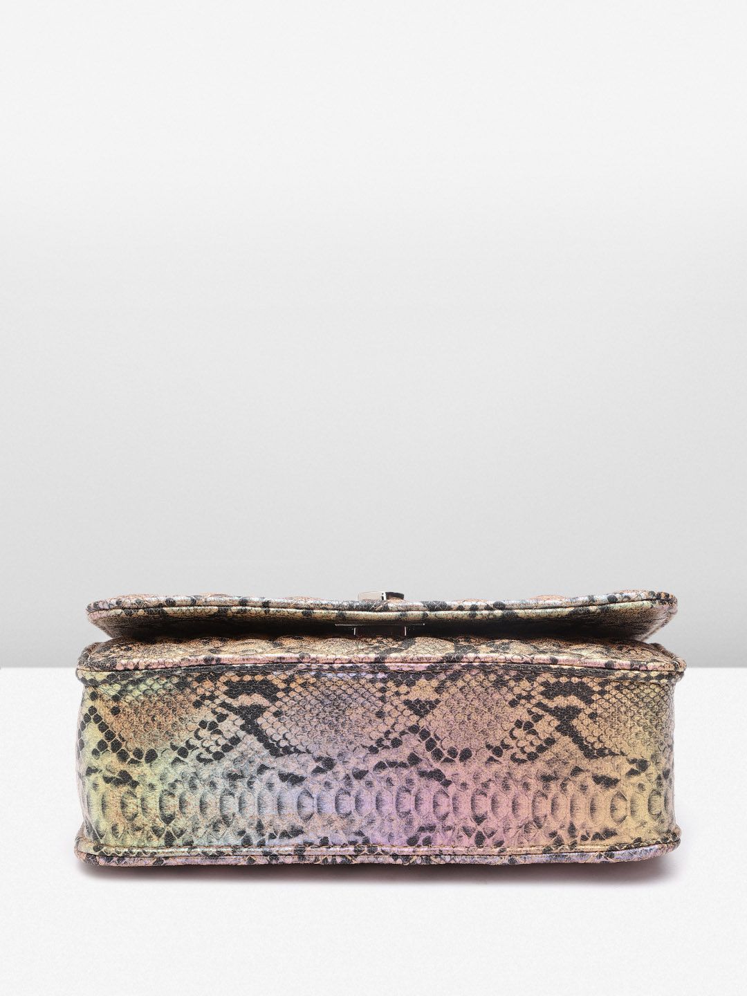 Lino Perros Snake Skin Textured Sling Bag with Quilted Detail