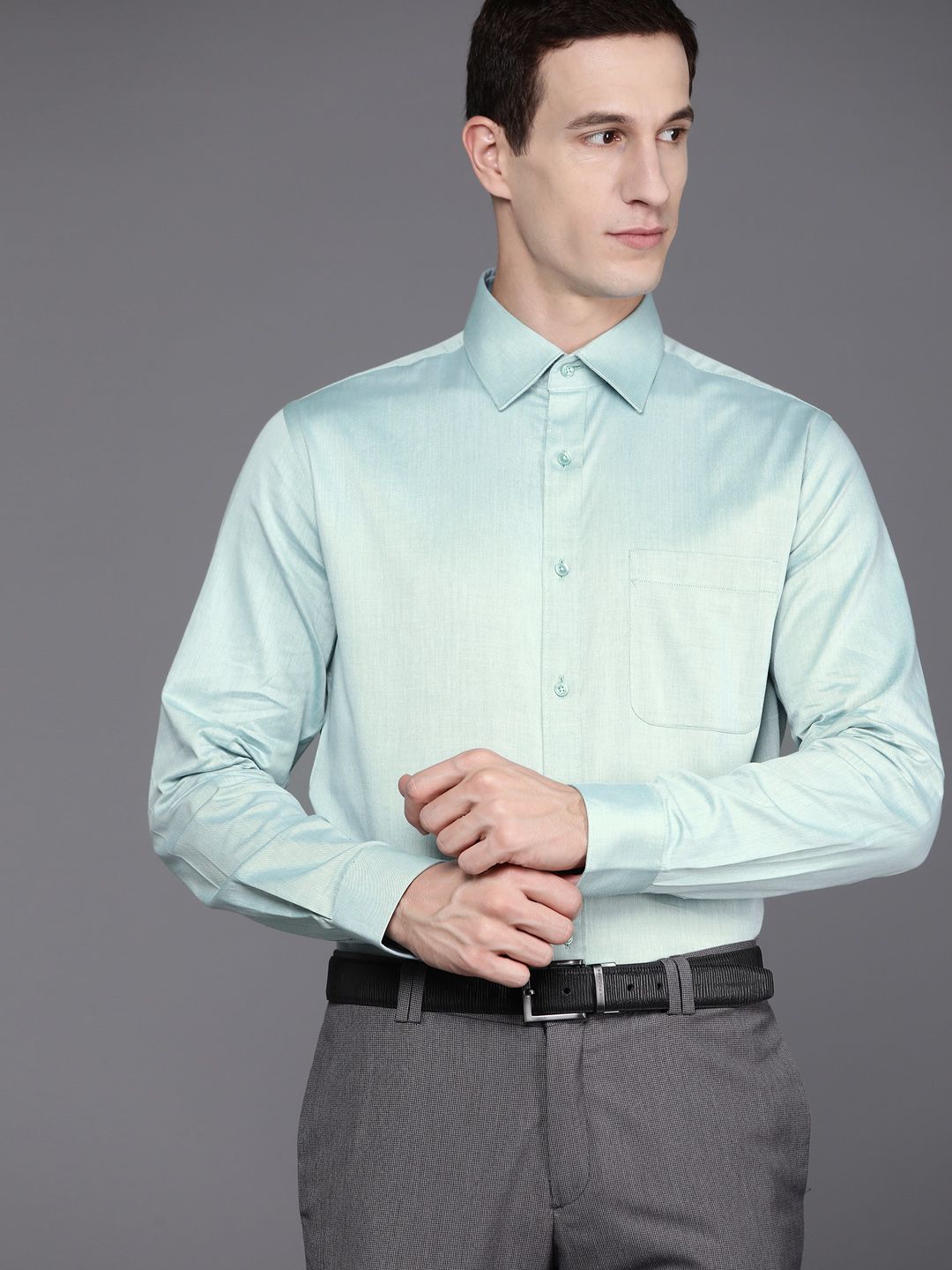 Raymond Pure Cotton Slim Fit Opaque Formal Shirt