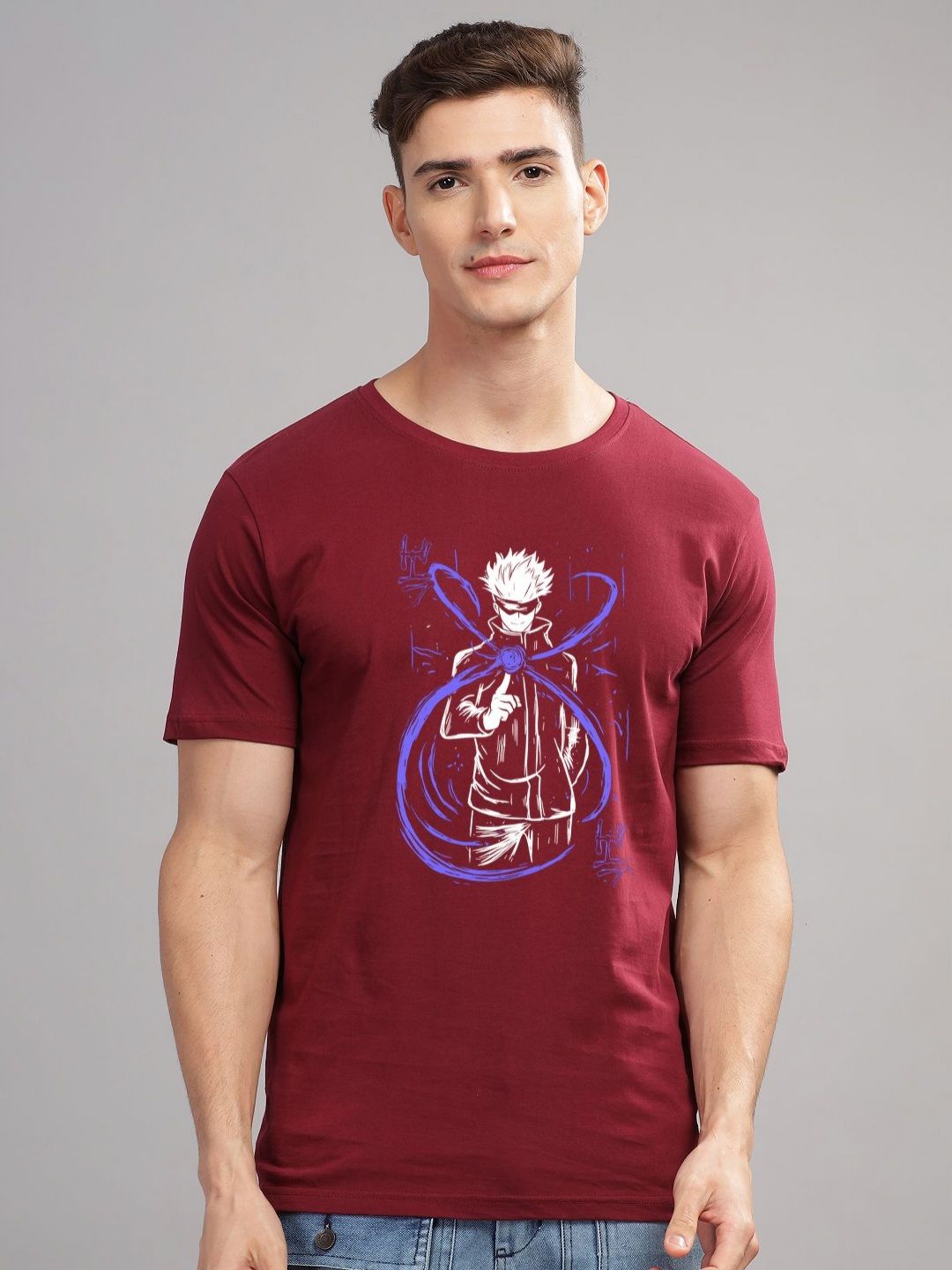 ADRO Men Typography Printed Round Neck Cotton Tshirt