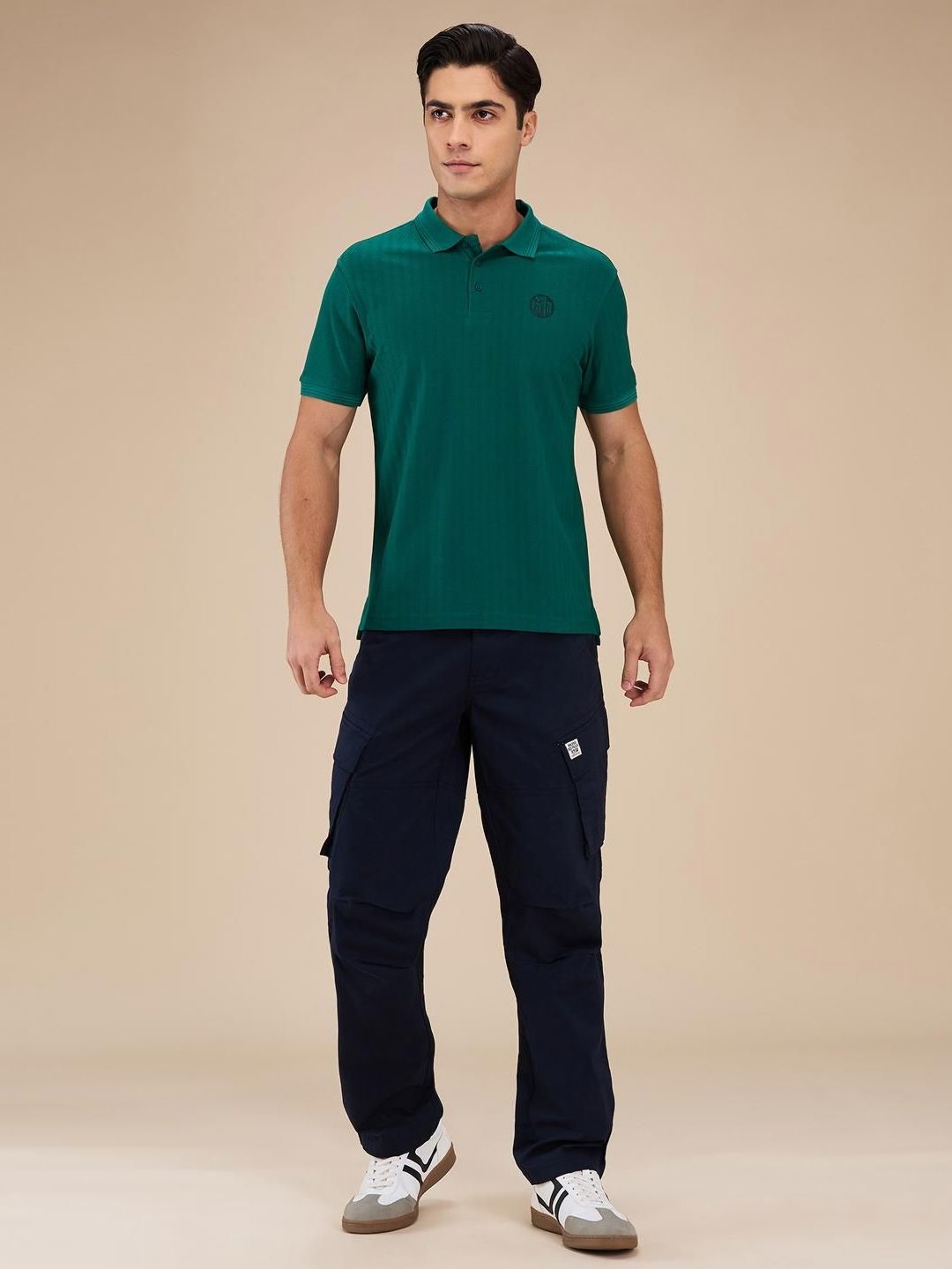 Being Human Men Self Design Polo Collar Cotton T-shirt