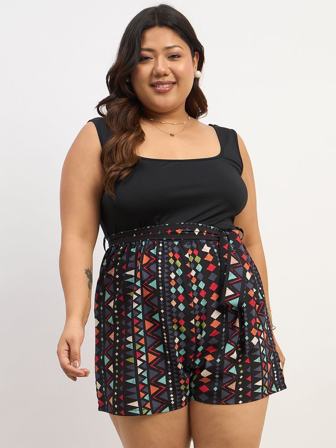 Berrylush Curve Printed Jumpsuit