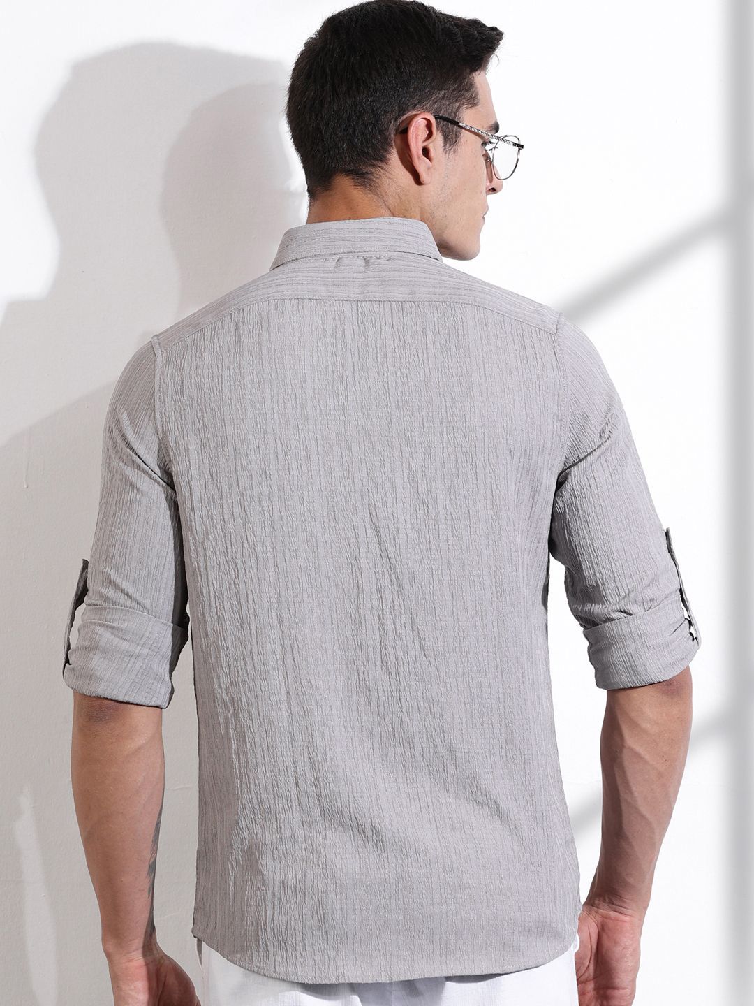 Thomas Scott Men Classic Slim Fit Opaque Casual Shirt