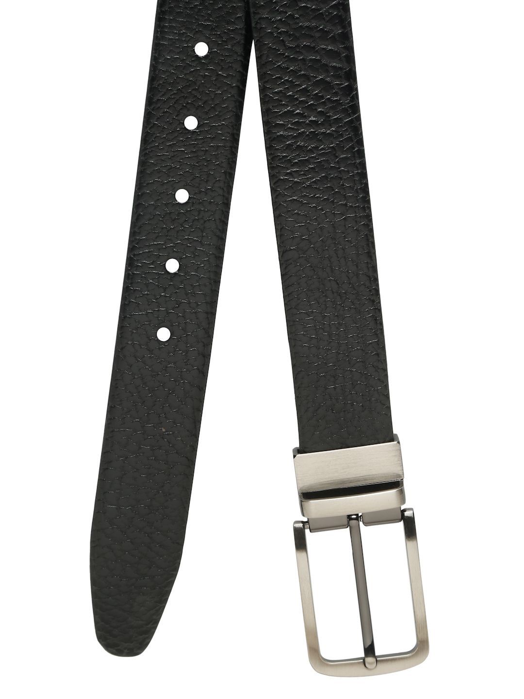 Teakwood Leathers Men Textured Leather Reversible Formal Belt