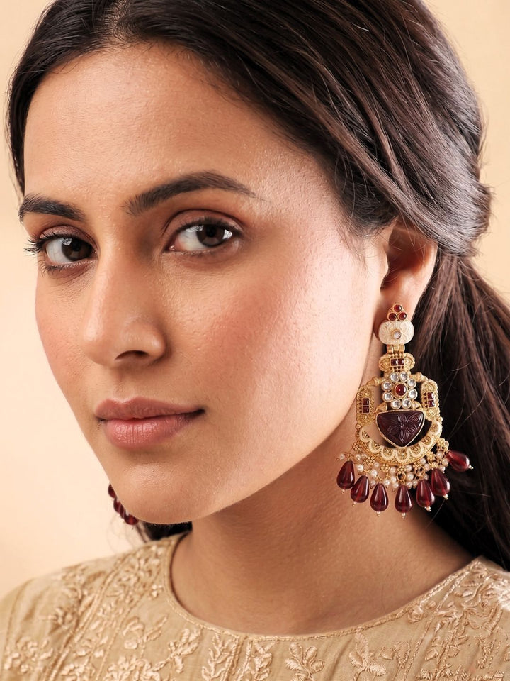 PANASH Teardrop Shaped Drop Earrings