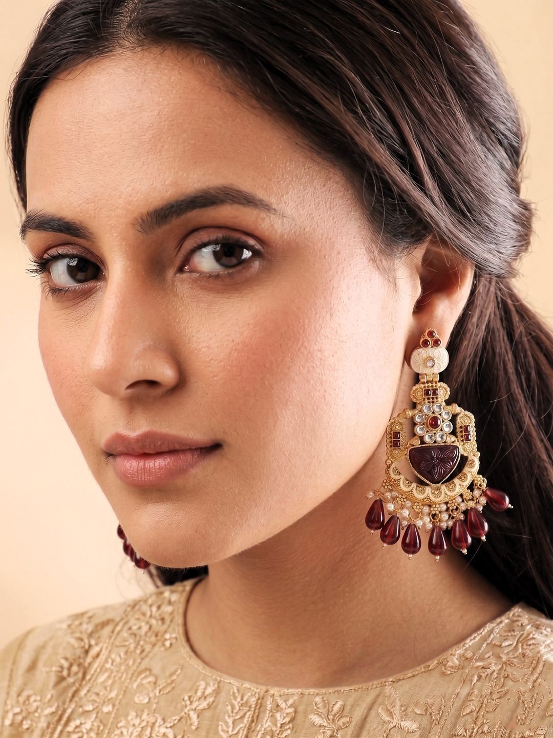 PANASH Teardrop Shaped Drop Earrings